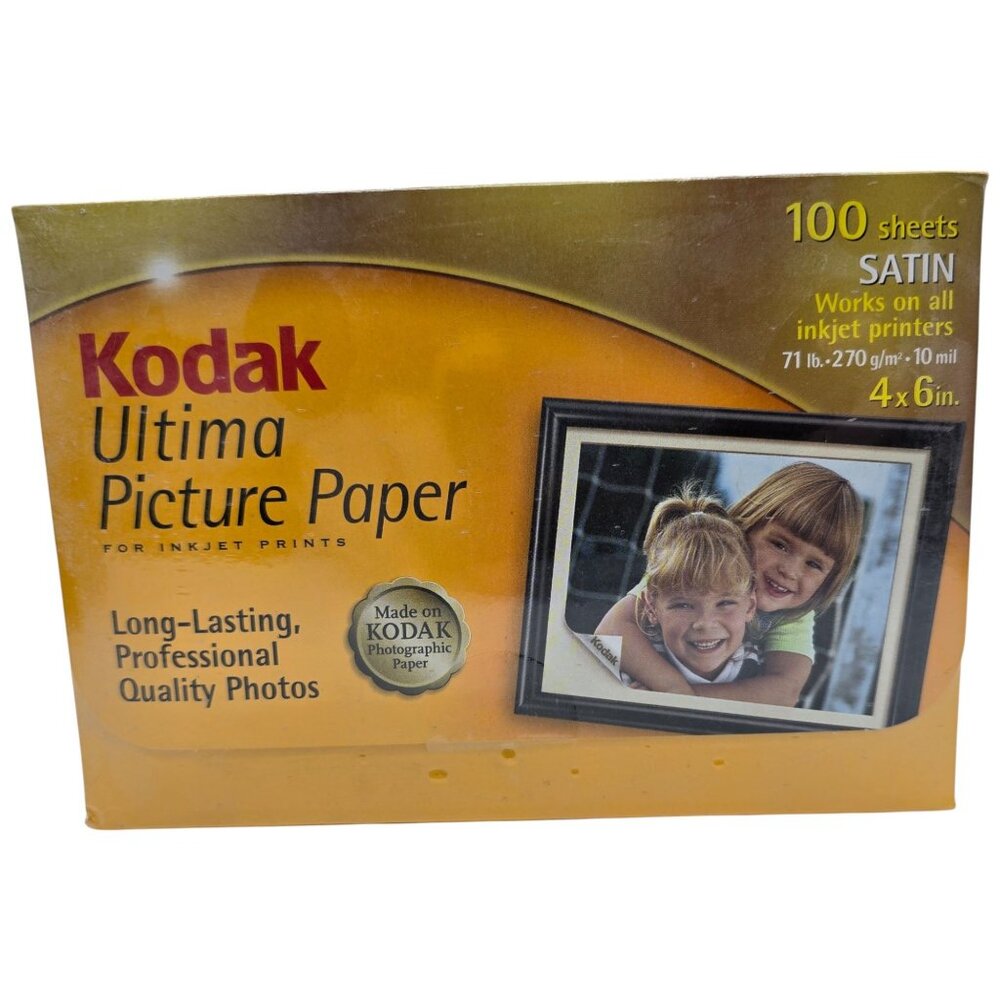 Kodak Ultima Picture Paper 4x6 Satin Inkjet Photo Paper 100 Sheets‎ Sealed